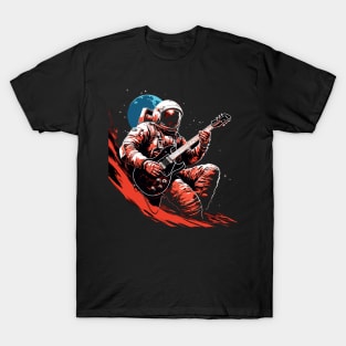 Rock & Roll Music Concert Festival Astronaut Space Guitar T-Shirt